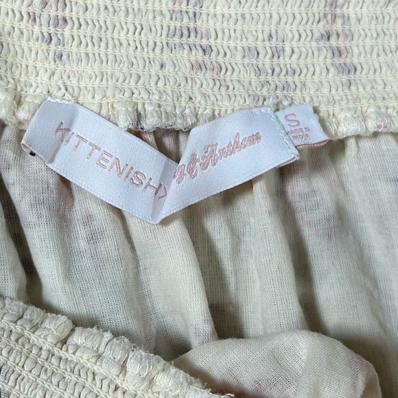 Kittenish x Flag of Anthem Floral Smocked Waist Midi‎ Skirt Small Cotton Lined - Picture 6 of 7